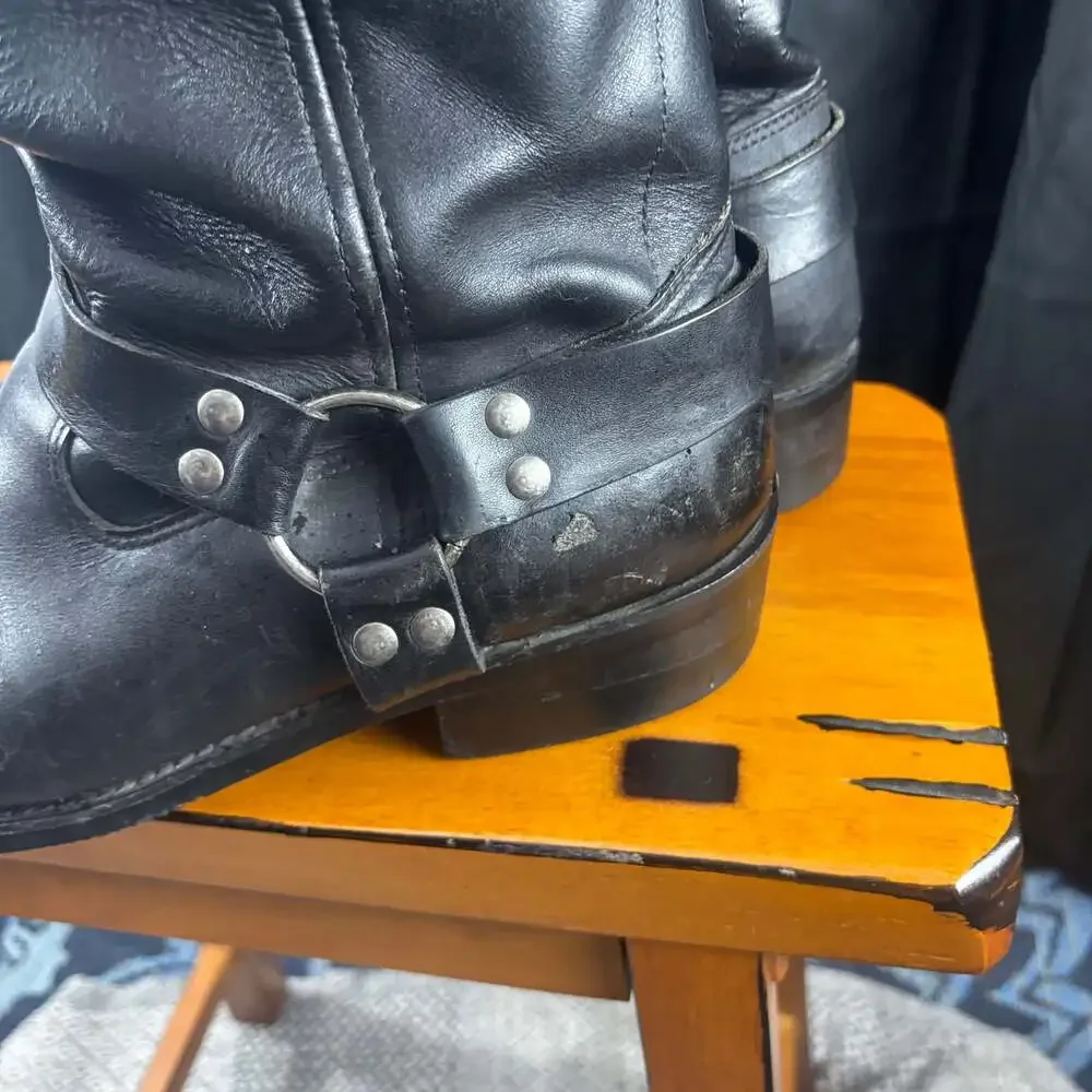 Harley Davidson Motorcycles Embroidered Eagle Harness Leather Boots 11